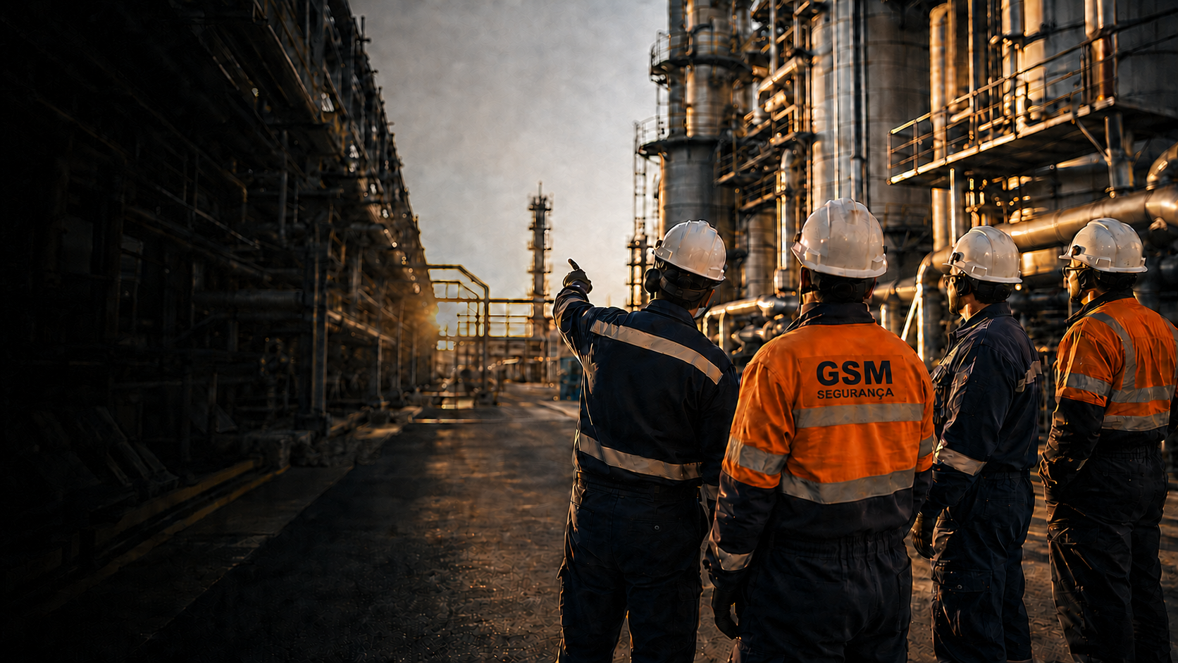 Equipe técnica da GSM em ambiente industrial durante parada de manutenção